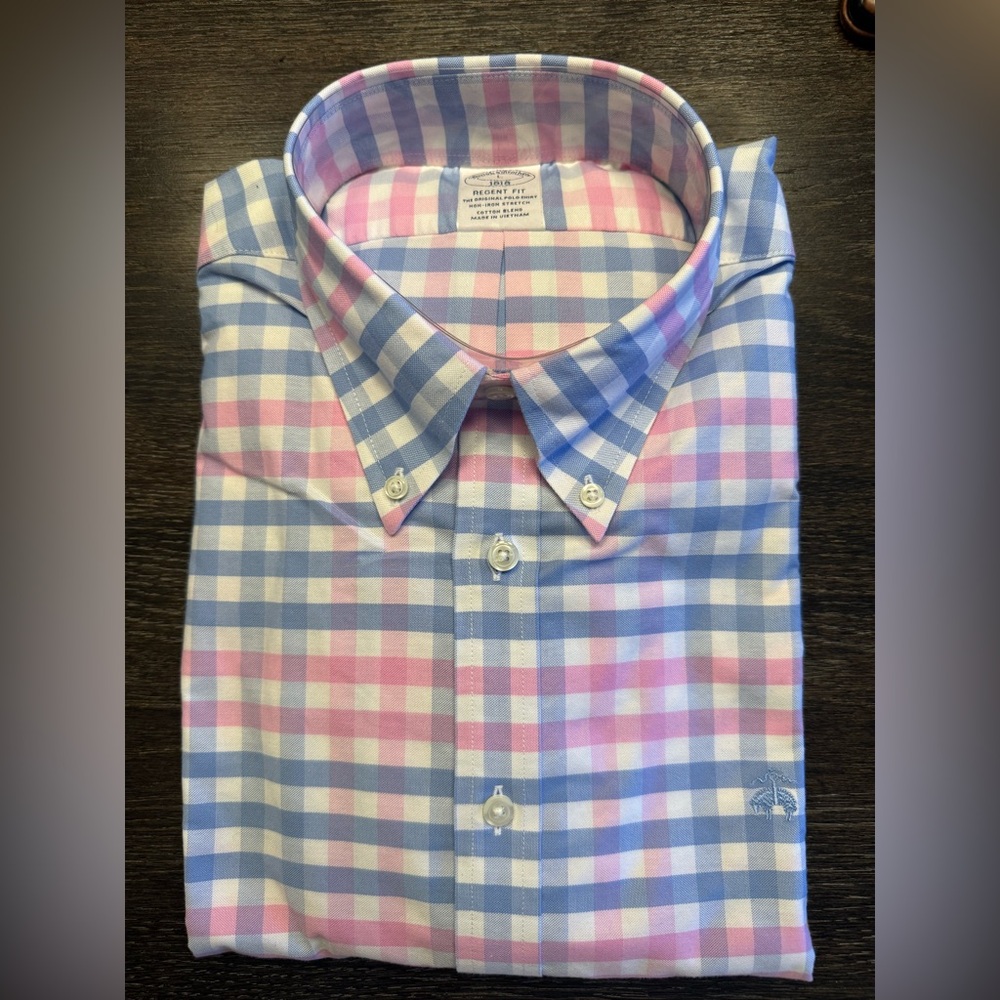 Brooks Brothers Blue & Pink Gingham Button-Down Shirt